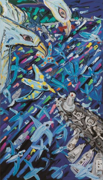 [2008] Childhood, Acrylic Ink on canvas, 194x130cm